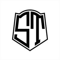 st logo monogramma con scudo forma schema design modello vettore