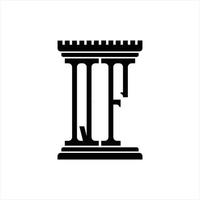 qf logo monogramma con pilastro forma design modello vettore