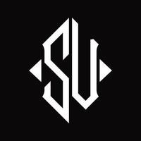 sv logo monogramma con scudo forma isolato design modello vettore