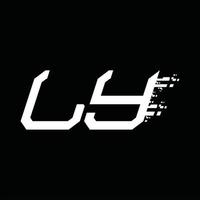 LY logo monogramma astratto velocità tecnologia design modello vettore