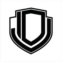 dj logo monogramma Vintage ▾ design modello vettore