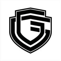 gg logo monogramma Vintage ▾ design modello vettore