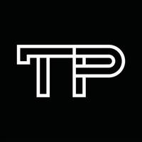 tp logo monogramma con linea stile negativo spazio vettore