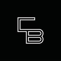 cb logo monogramma con linea stile design modello vettore