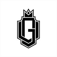 GU logo monogramma design modello vettore