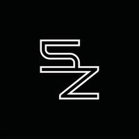 sz logo monogramma con linea stile design modello vettore