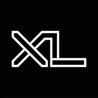 xl logo monogramma con linea stile negativo spazio vettore