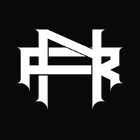 rn logo monogramma con Vintage ▾ sovrapposizione connesso stile design modello vettore