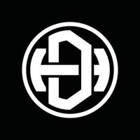 dh logo monogramma design modello vettore