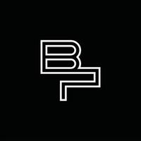 bp logo monogramma con linea stile design modello vettore