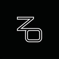 zo logo monogramma con linea stile design modello vettore