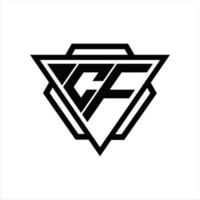 cfr logo monogramma con triangolo e esagono modello vettore