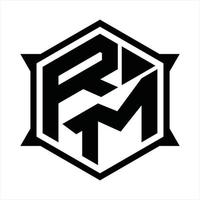 rm logo monogramma design modello vettore