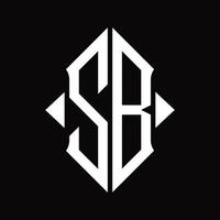 sb logo monogramma con scudo forma isolato design modello vettore