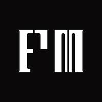 fm logo monogramma con mezzo fetta design modello vettore