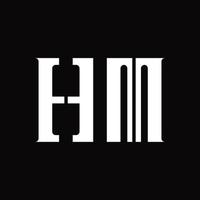 hm logo monogramma con mezzo fetta design modello vettore