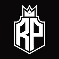 rp logo monogramma design modello vettore