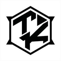 tk logo monogramma design modello vettore