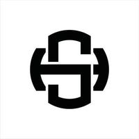sh logo monogramma design modello vettore