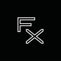 fx logo monogramma con linea stile design modello vettore