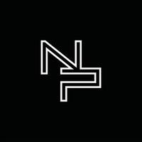 np logo monogramma con linea stile design modello vettore