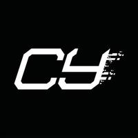 cy logo monogramma astratto velocità tecnologia design modello vettore