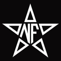 nf logo monogramma con stella forma design modello vettore