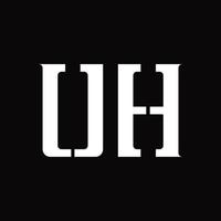 uh logo monogramma con mezzo fetta design modello vettore