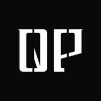 qp logo monogramma con mezzo fetta design modello vettore