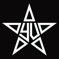 yv logo monogramma con stella forma design modello vettore
