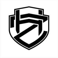 hz logo monogramma Vintage ▾ design modello vettore