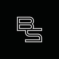 bs logo monogramma con linea stile design modello vettore