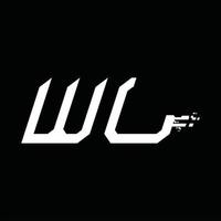 wl logo monogramma astratto velocità tecnologia design modello vettore