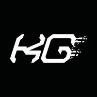 kg logo monogramma astratto velocità tecnologia design modello vettore