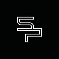 sp logo monogramma con linea stile design modello vettore