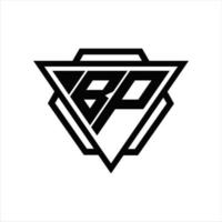 bp logo monogramma con triangolo e esagono modello vettore