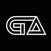 ga logo monogramma con linea stile negativo spazio vettore