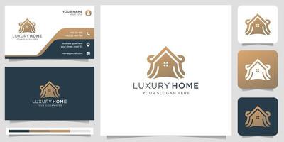 lusso casa design modello. creativo concetto Casa logo con lusso concetto e attività commerciale carta. vettore