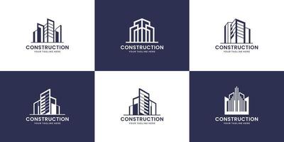 costruzione logo modello. architetti, moderno edifici, per aziende edificio e architetti logo vettore