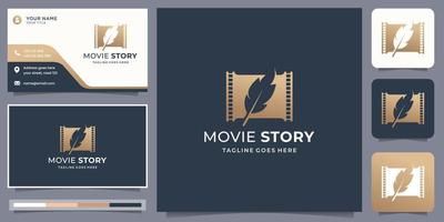 film storia produzione film strisce esclusivo logo design ispirazione e attività commerciale carta modello. vettore