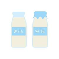 un' bottiglia fresco latte piatto design vettore illustrazione.