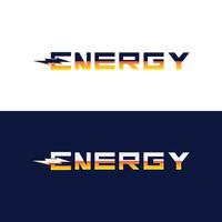 energia testo font dinamico logo con fulmine - moderno energia logo vettore