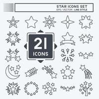 icona impostato stelle. relazionato per stelle simbolo. linea stile. semplice design modificabile. semplice illustrazione. semplice vettore icone