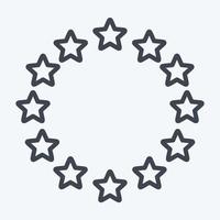 icona Unione Europea stelle. relazionato per stelle simbolo. linea stile. semplice design modificabile. semplice illustrazione. semplice vettore icone