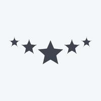 icona cinque stelle valutazione. relazionato per stelle simbolo. glifo stile. semplice design modificabile. semplice illustrazione. semplice vettore icone