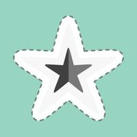 etichetta linea tagliare stella. relazionato per stelle simbolo. semplice design modificabile. semplice illustrazione. semplice vettore icone