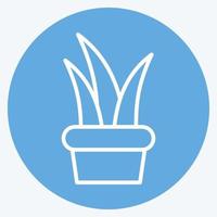 icona pianta 2. relazionato per flora simbolo. blu occhi stile. semplice illustrazione. pianta. quercia. foglia. rosa vettore