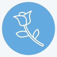 icona rosa. relazionato per flora simbolo. blu occhi stile. semplice illustrazione. pianta. quercia. foglia. rosa vettore