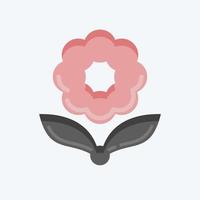 icona fiore. relazionato per flora simbolo. piatto stile. semplice illustrazione. pianta. quercia. foglia. rosa vettore