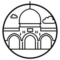 mondo famoso edificio - al aqsa moschea Gerusalemme vettore